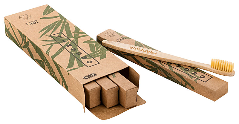  Bamboo Toothbrushes - Set of 4