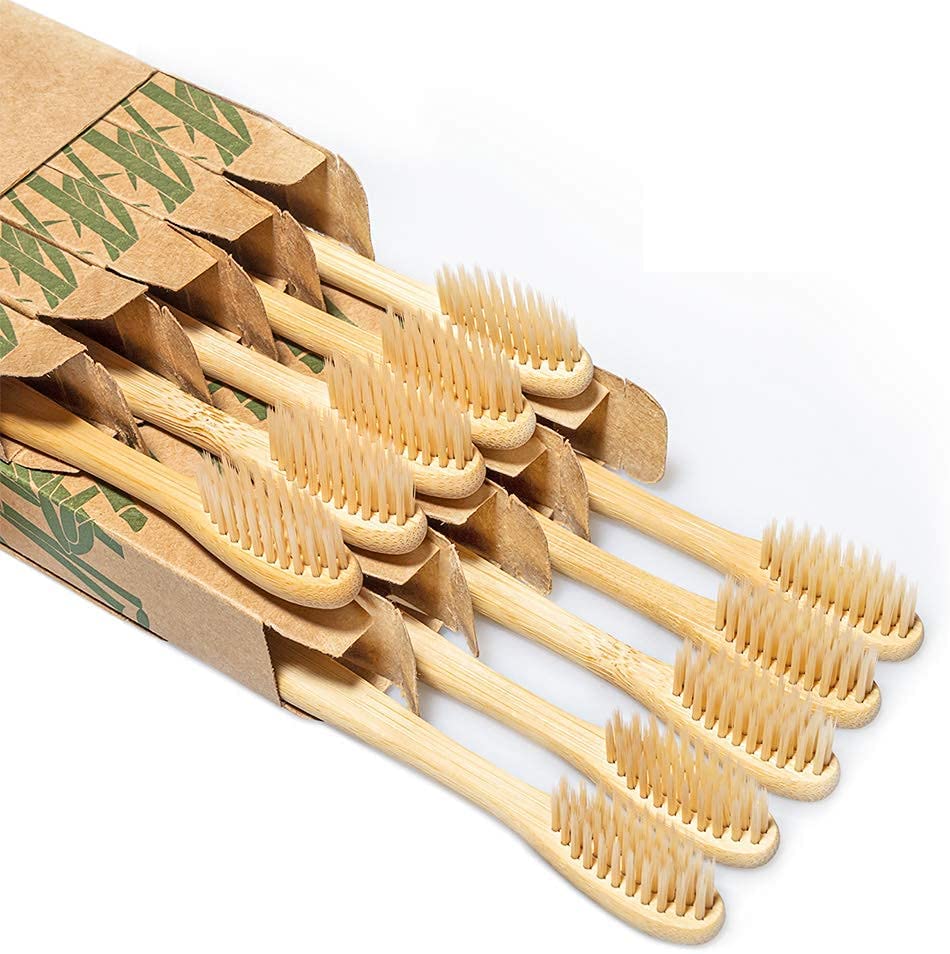  Bamboo Toothbrushes - Set of 4
